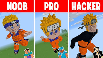 Minecraft NARUTO STATUE HOUSE BUILD CHALLENGE - NOOB vs PRO vs HACKER