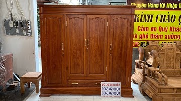Tủ Áo Đẹp Gỗ Hương Đá Hàng Víp tủ áo 3 buồng 4 cánh