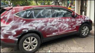 Information Hải Phòng: Xôn xao chuyện ô tô Honda CR-V bị phun sơn vì đỗ chắn cửa hàng llTin tức 24h quanh taII News
