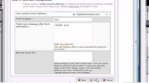 Creating Forms within a page in RVSiteBuilder