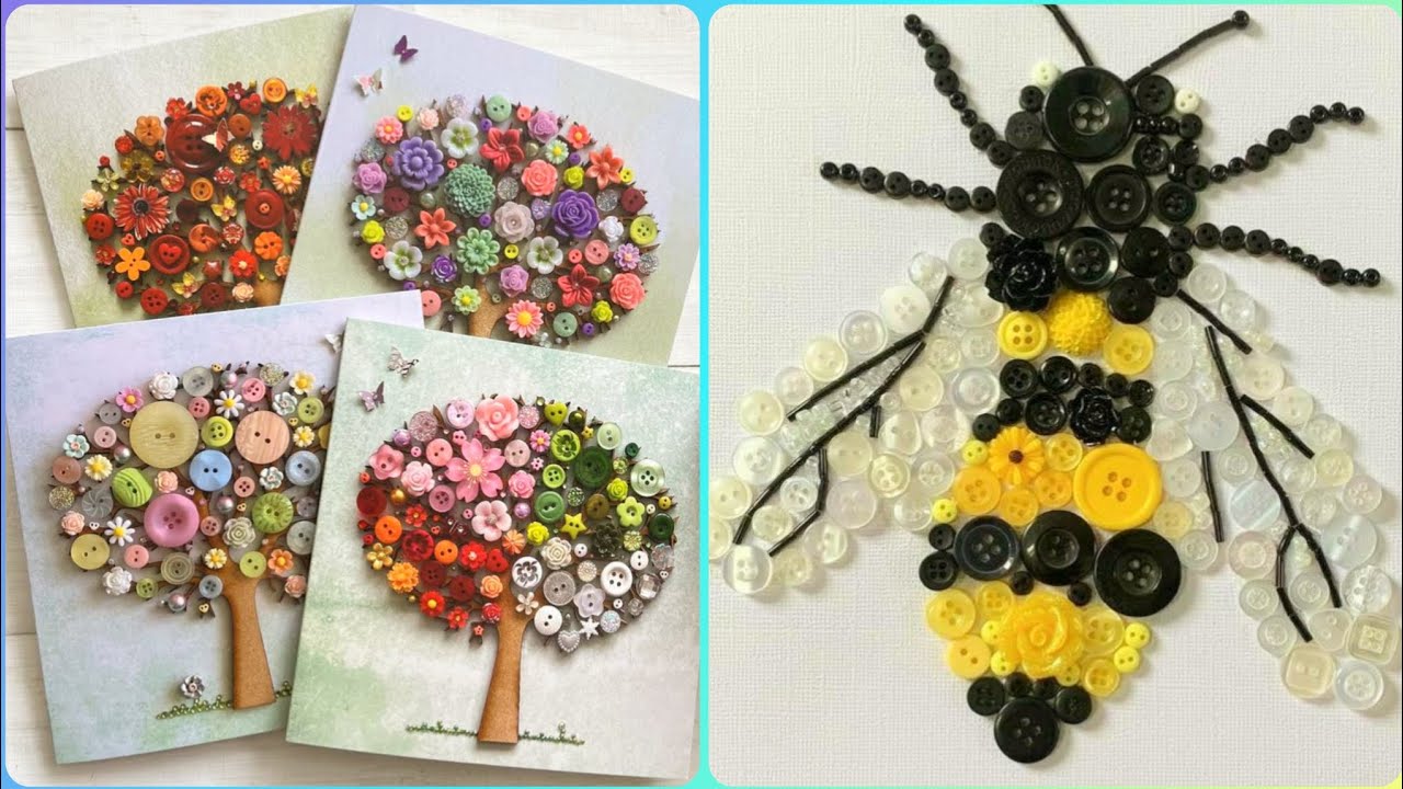 top 120+ new and easy button craft ideas // super stunning button art ...