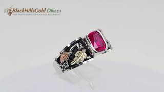 Black Hills Gold on Sterling Silver Men’s Ruby Ring  - MR1721JL Profile