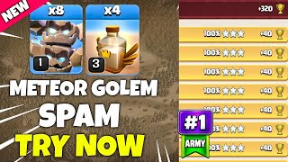 TH17 METEOR GOLEM Attack With REVIVE SPELL | Best TH17 Attack Strategy in Clash of Clans screenshot 4