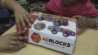 Stem School uses magnetic blocks for science and play.