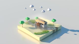 Low poly Spring Timelapese Build (C4D)