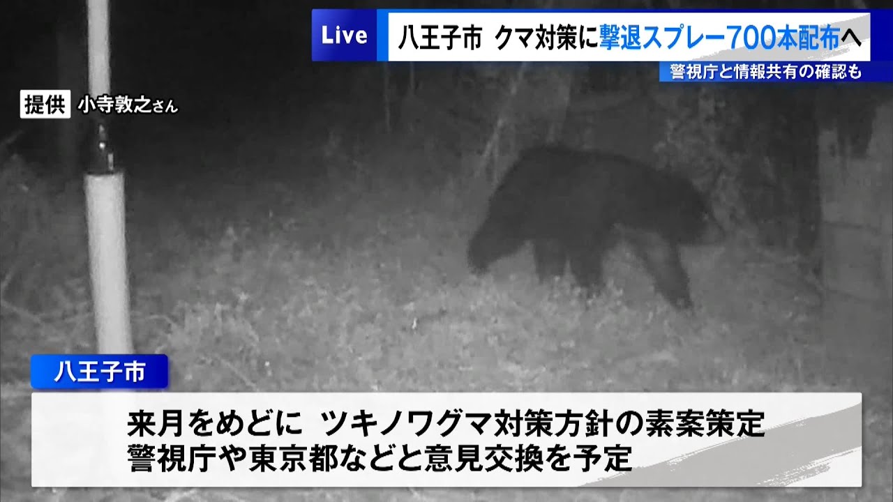 ② クマさん商店【プロフ確認】さん専用 八王子市、クマ対策に撃退スプレー700本配布へ 警視庁と情報共有の確認