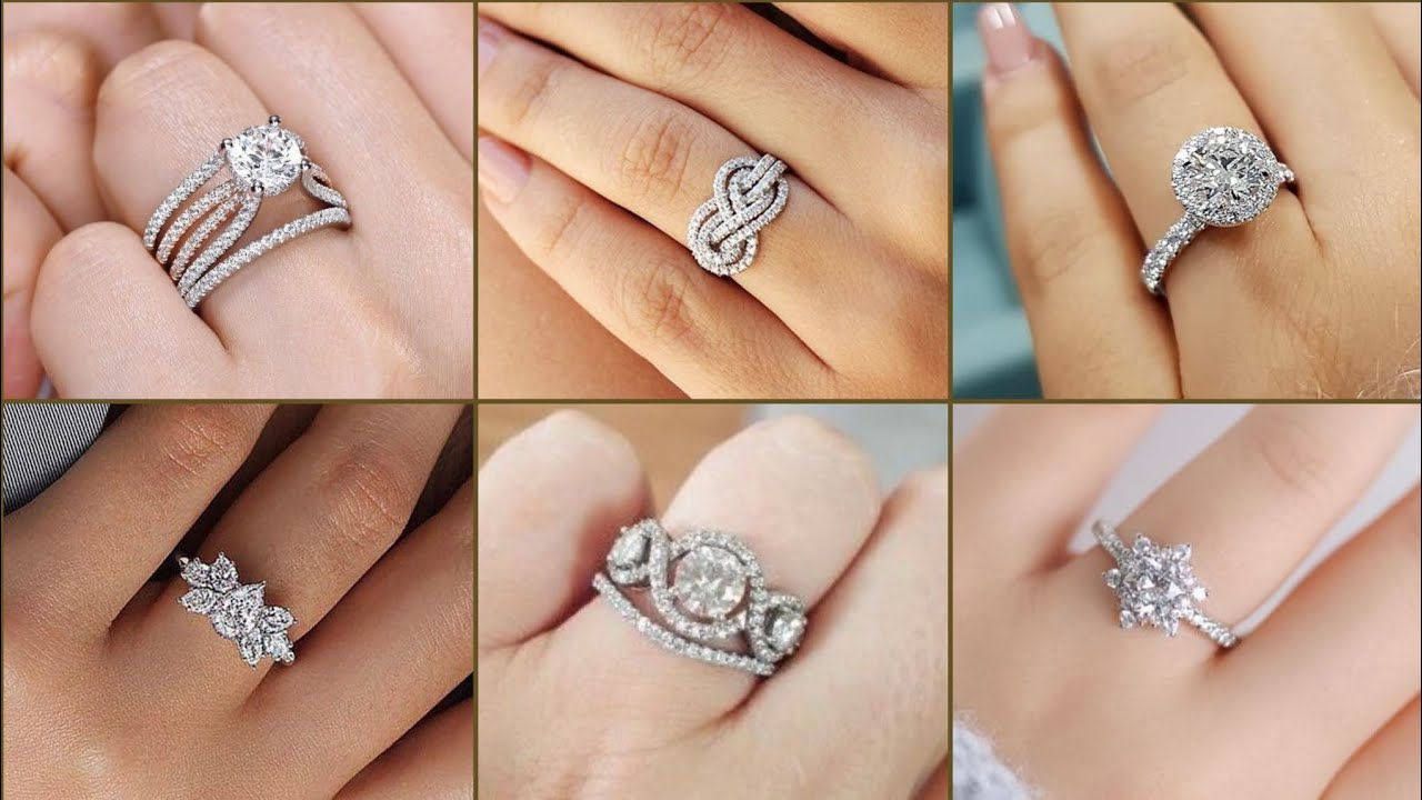 diamond ring beautiful diamond engagement finger rings collection - YouTube