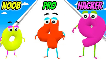 NOOB vs PRO vs HACKER - Number Race 3D