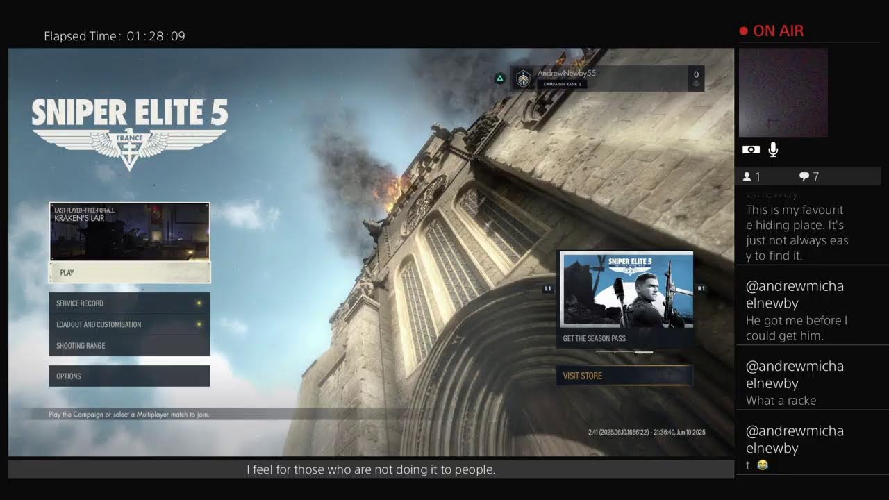 Sniper Elite 5 Live PS4 Broadcast in The Playroom