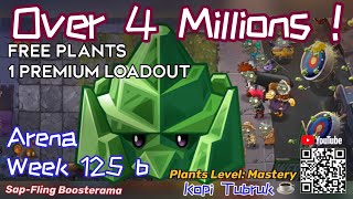 ️ Plants vs Zombies 2 Arena 125 b; OVER 4Mill; MASTERY, 9FREE&1PREMIUM PvZ 2 SAP FLING BOOSTERAMA