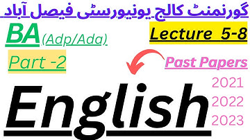 BA (Ada Adp) | Part 2 | GCUF | English | Past Papers | 2023 | 2022 | 2021 |