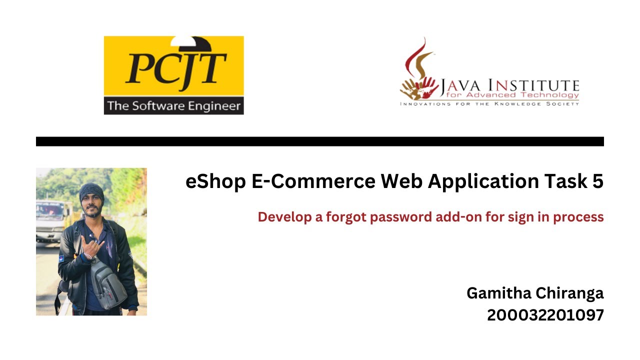 Web Project Task 05 | 1st Year | Semester 01 | Java Institute | Gamitha ...
