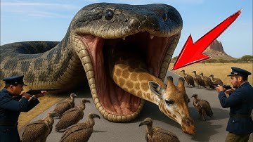 Heroic Rescue Team Saves Innocent Mother Giraffe from Giant Python Attack 🐍