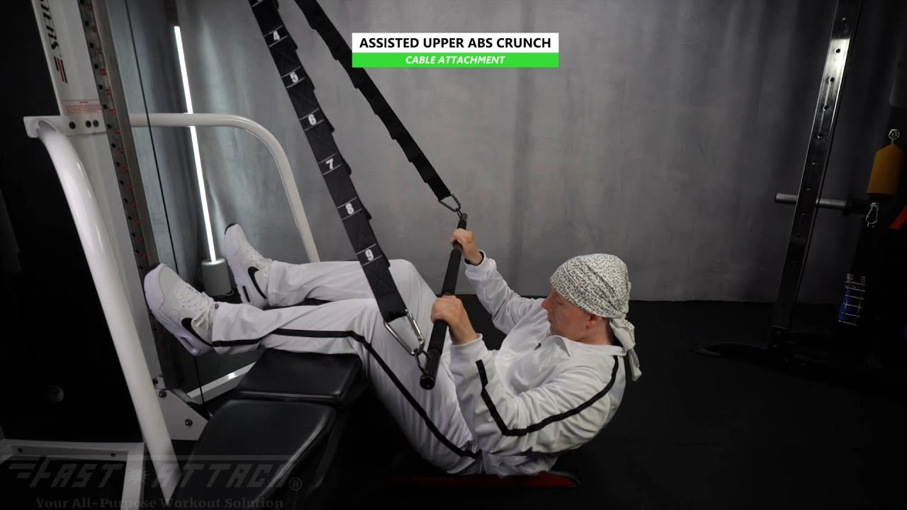Cable | Assisted Upper Abs Crunch | Flat Bench | Long Bar | Fast Attach ...