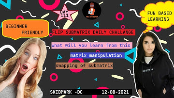 Flip Submatrix SKIDMARK DC 11 08 2021 #srinivasthedeveloper #day111