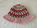 How to crochet a pretty baby / children's sun hat - summer hat tutorial