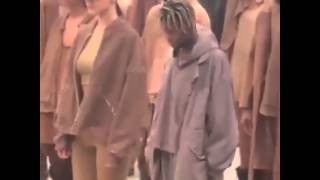Kanye West Model Ian Connor smokes during fashion show !