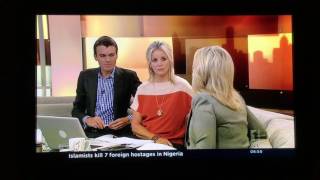 Sally Scott presenting newspaper review segment on ABC News Breakfast on 11/3/13