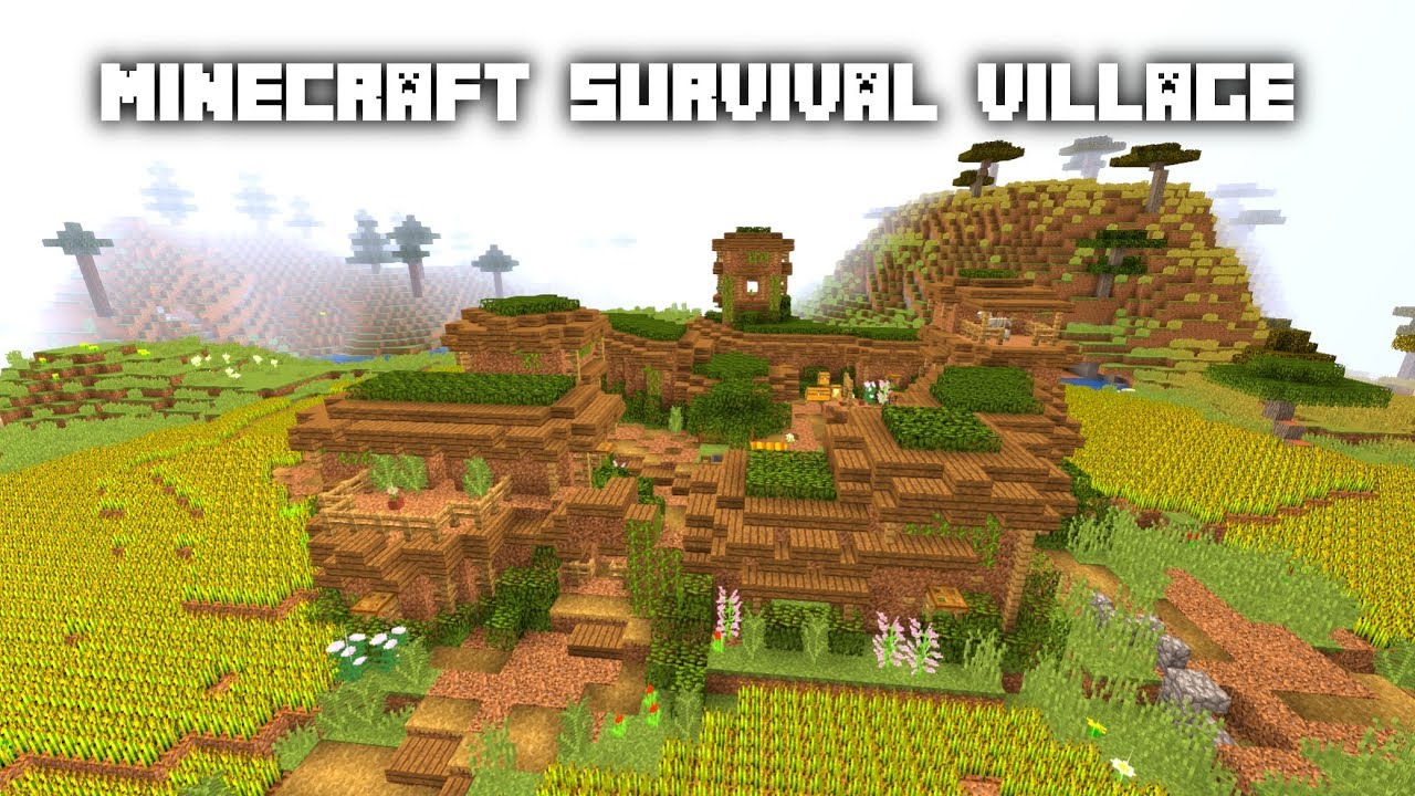 Minecraft How To Build A Dirt Survival Village Tutorial [WORLD DOWNLOAD] YouTube