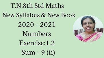 T.N.8th Std Maths  Exercise:1.2  Sum - 9 (ii)  | Numbers |chapter-1|