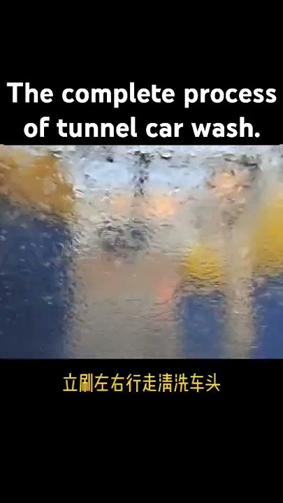 Fully automatic tunnel car wash from the car's interior perspective.procedure,step by step. #clean