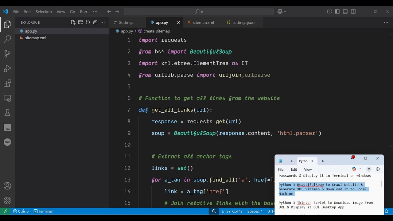 Python 3 BeautifulSoup to Crawl Website & Generate XML Sitemap ...