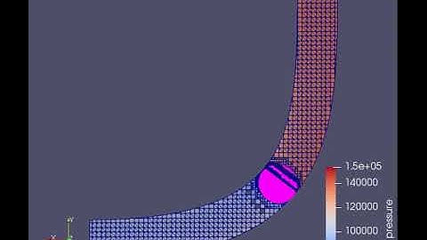pressure animationfor a transient simulation of flow over a throttle body