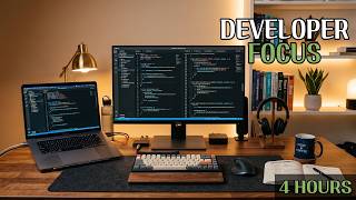 Developer Workroom (4 Hours) | Long Ambient Focus for Coding (No lyrics)