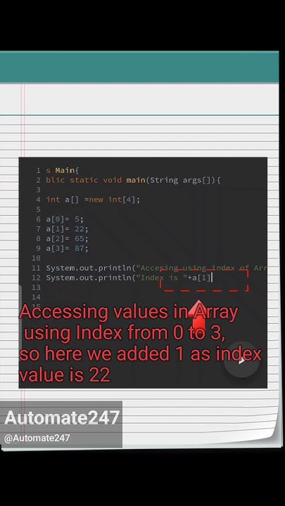Accessing values in array using java #arraysinjava #automation #basics ...