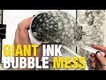 Blowing ink bubbles  inktober shattered