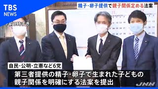 精子・卵子提供で生まれた子 親子関係定める法案提出