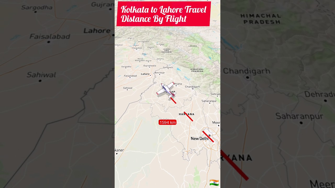 Kolkata to Lahore Flight Travel Distance by Air | Shihab Daily Life 