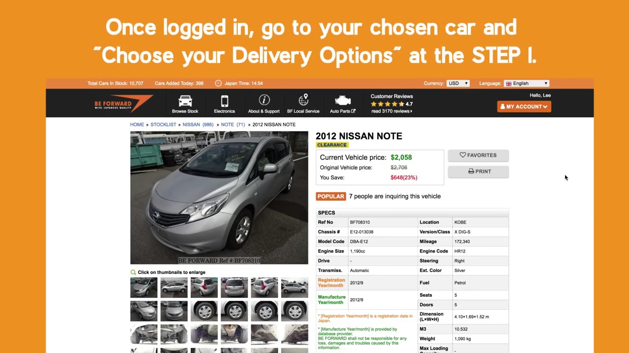 How to Buy a Used Car Online Instantly with BE FORWARD