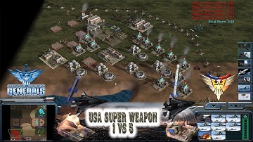 Usa Super Weapon General - Command Conquer Generals Zero Hour - 1 vs 5 HARD Generals Gameplay