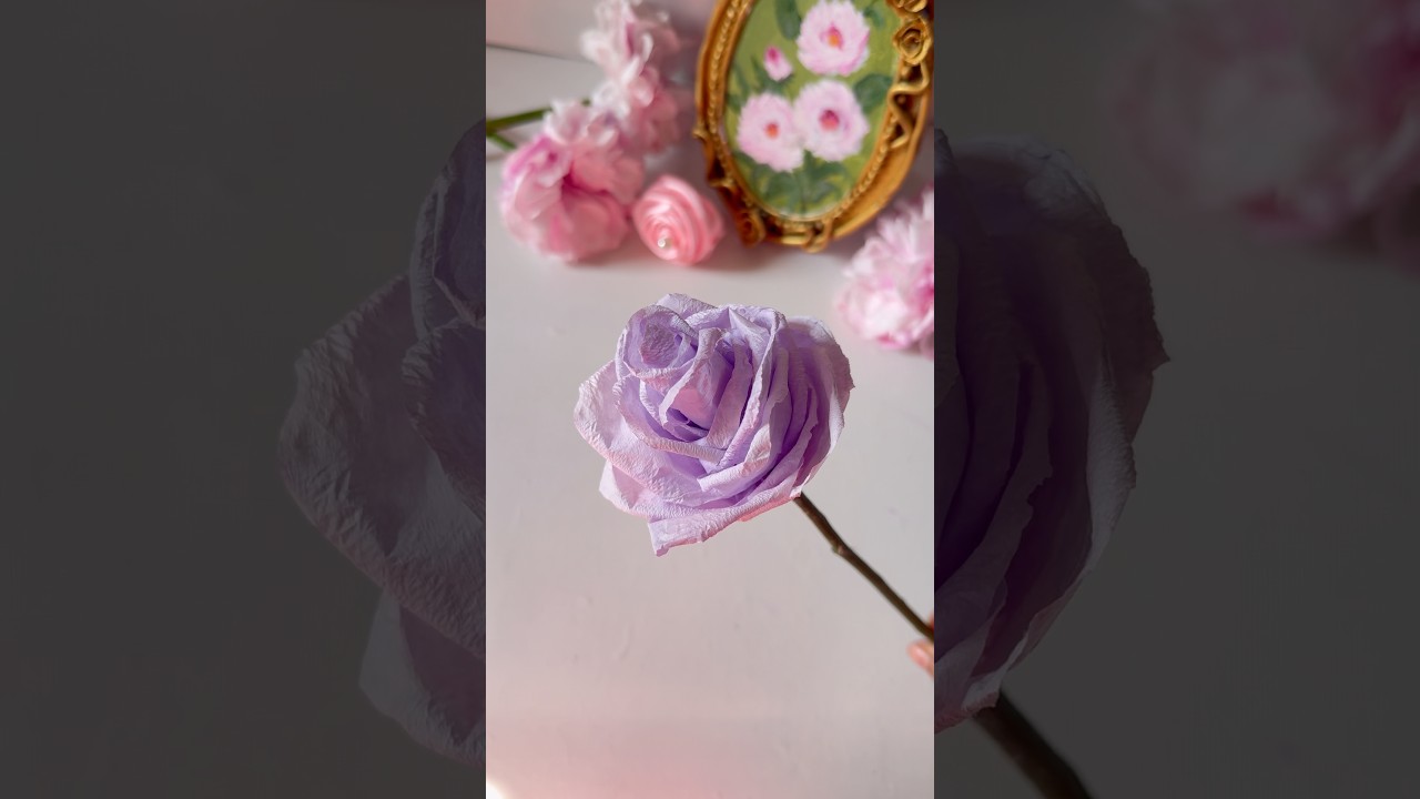 DIY Purple Paper Rose ✨ #diy #viral #shorts #craft #flowers