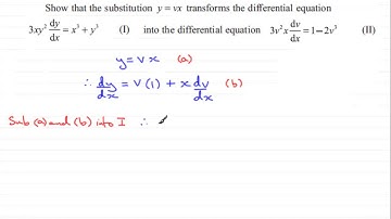Using a Substitution in a Linear Differential Equation :FP2 Edexcel June 2012 Q7(a) : ExamSolutions