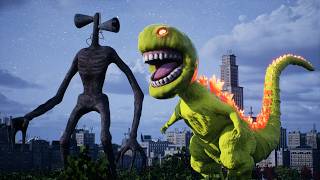 Siren Head And Pacman Godzilla 3D Animation