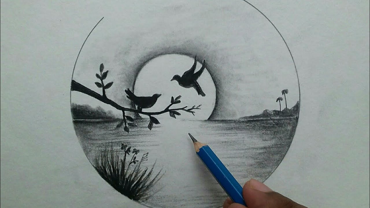 Cool Easy Drawing - Pencil Drawing a Beautiful Picture # Easy - YouTube