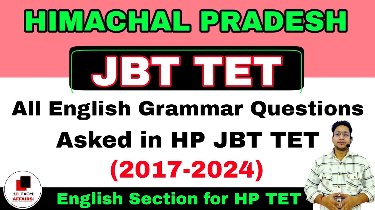 HP JBT TET All English Questions | 2017-2024 | Download PDF | hpexamaffairs