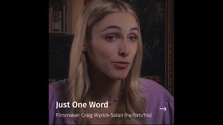 Just One Word (Plastic Kills! short film contest)