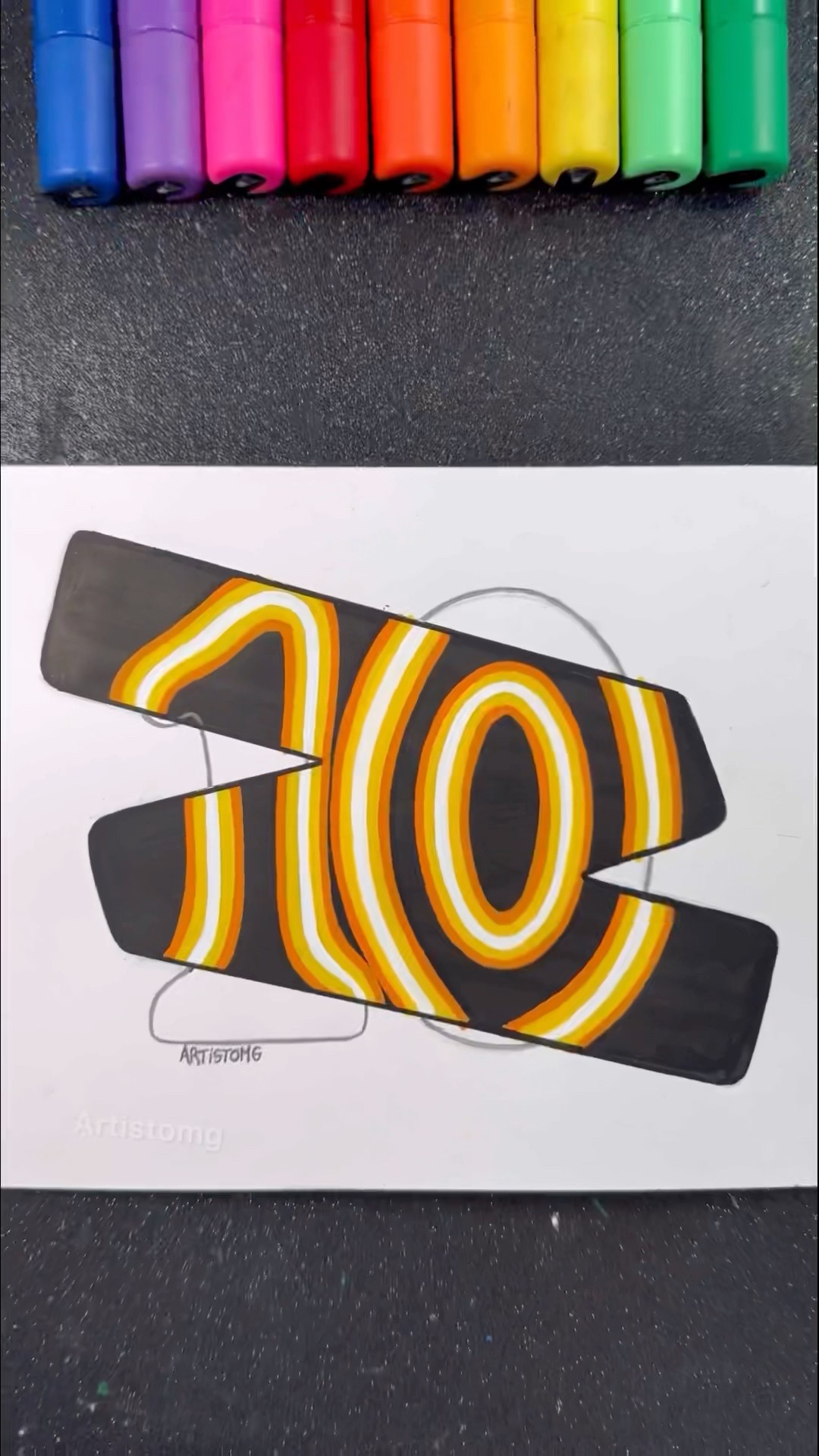 “10” with Neon Lights! ?✨? || What Number Should be Next?! ? #viralart #art #artistomg