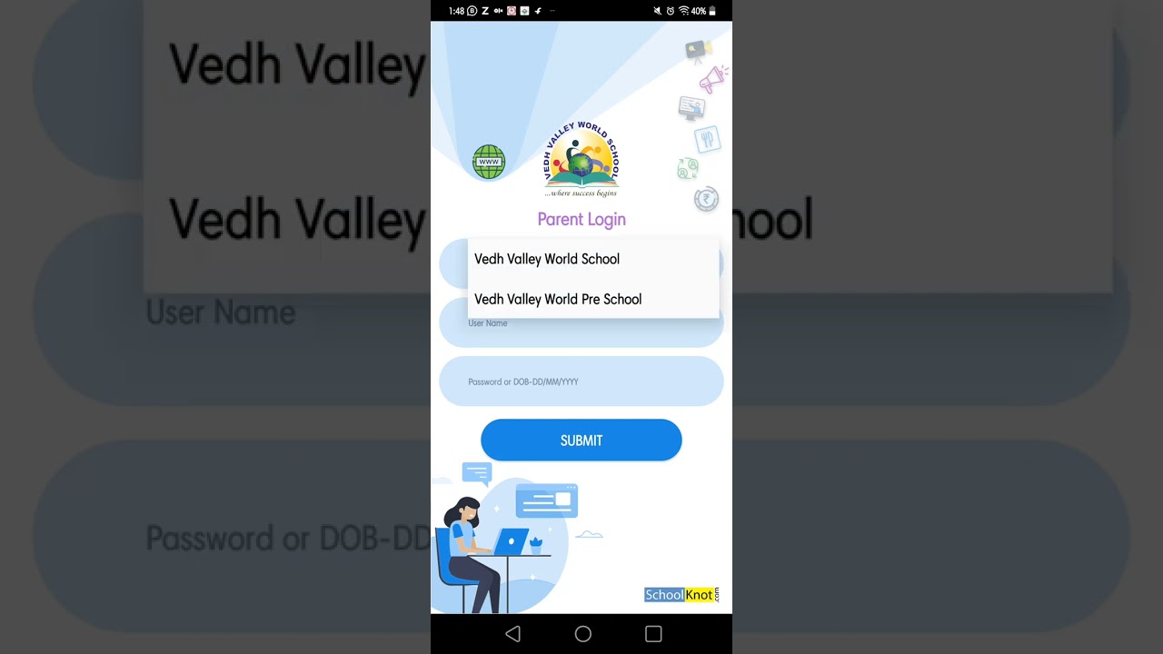 Vedh Valley World School | Parent App Login Tutorial | Part 1
