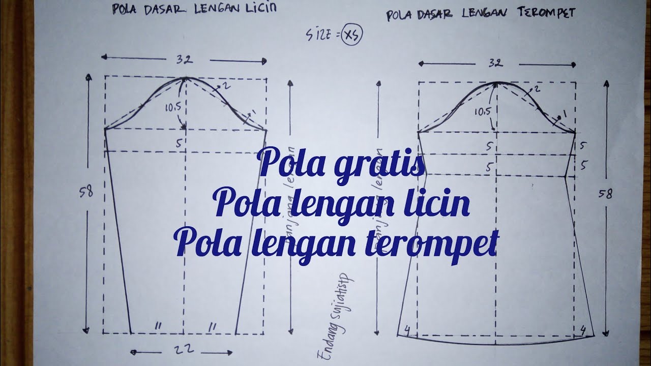 Pola Lengan Licin Dan Lengan Trompet Youtube