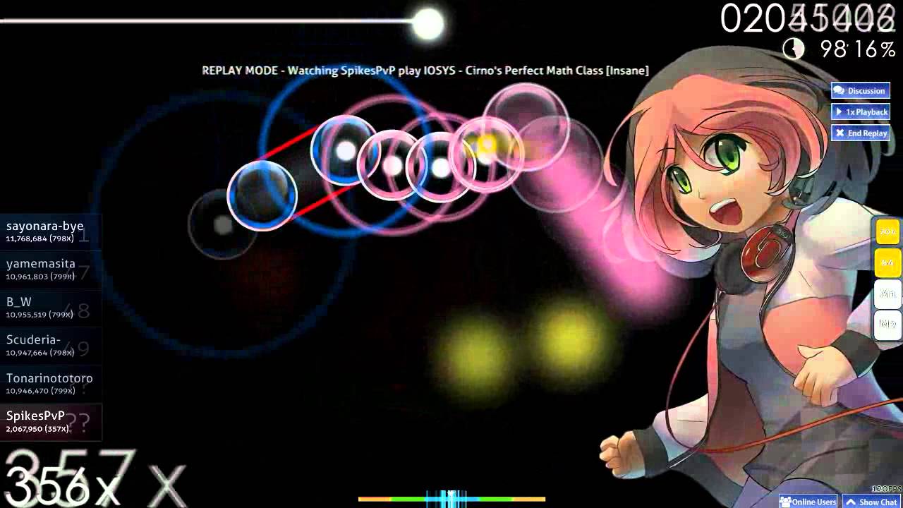 [osu!] • IOSYS Cirno's Perfect Math Class (Insane) • FC 98,65% S - YouTube