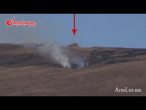 Կութի վնասված համայնքապետարանն ու ադրբեջանական դիրքերը