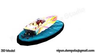 Speed Boat 3D Model screenshot 5
