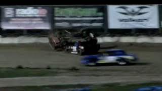 Racing - Thunder Stocks - 1st Lap Rollover  (Feature Race) At Bubba Raceway Park 9-28-13