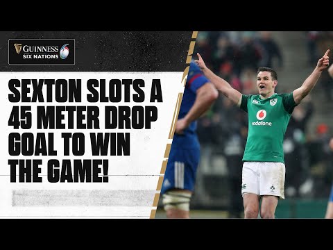 Johnny sexton with a 45m drop goal for the win! | guinness six nations