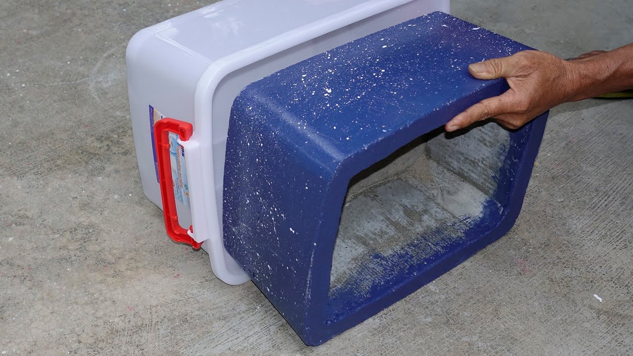 Plastic Container And Cement Ideas Making Cement Flower Pots At Home