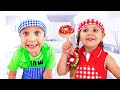 Diana and Roma - funny stories for kids about Food | English fairy tales